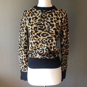 WHO WHAT WEAR • Animal Leopard Print Sweater